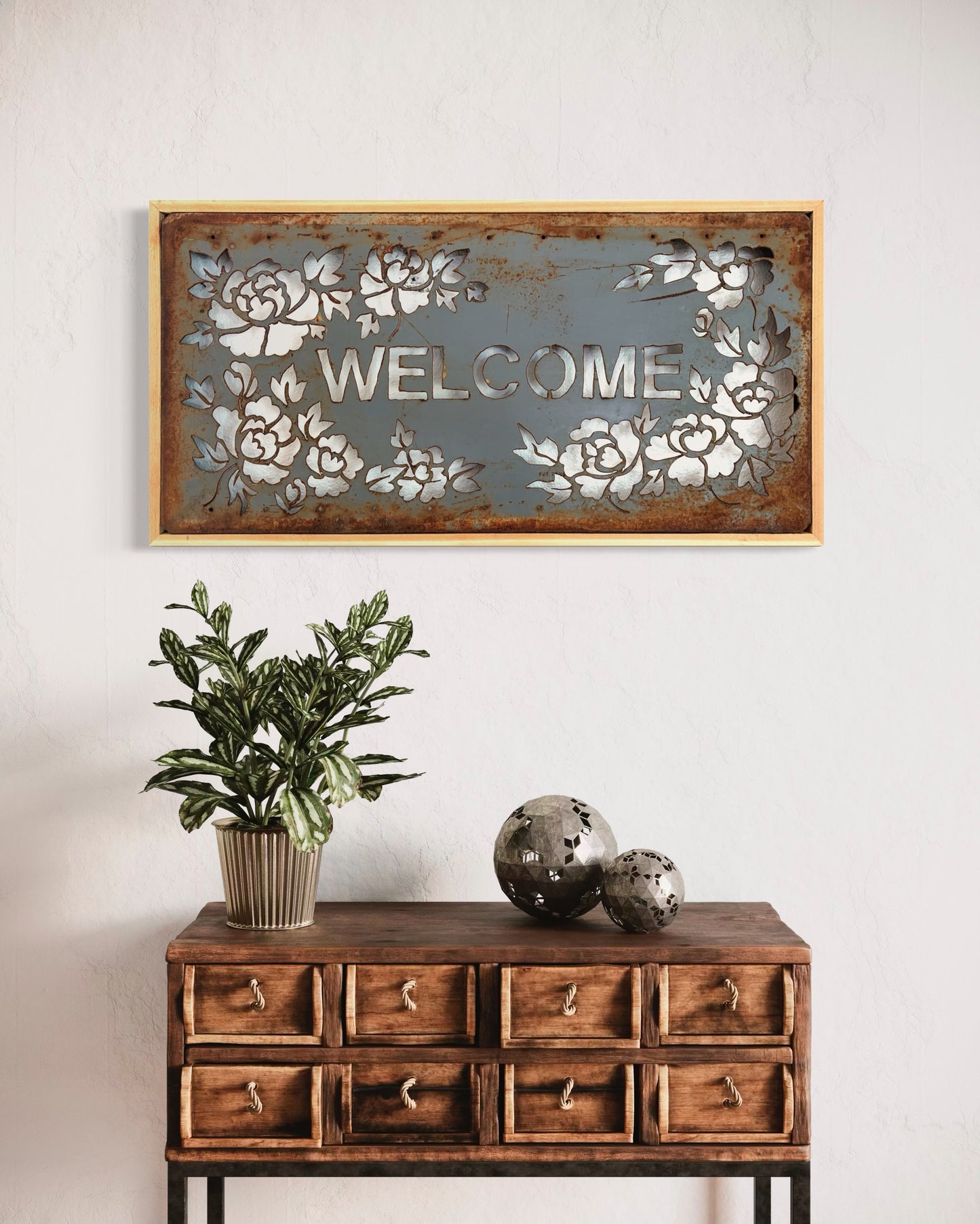 Welcome - Grey 18.5"x36"