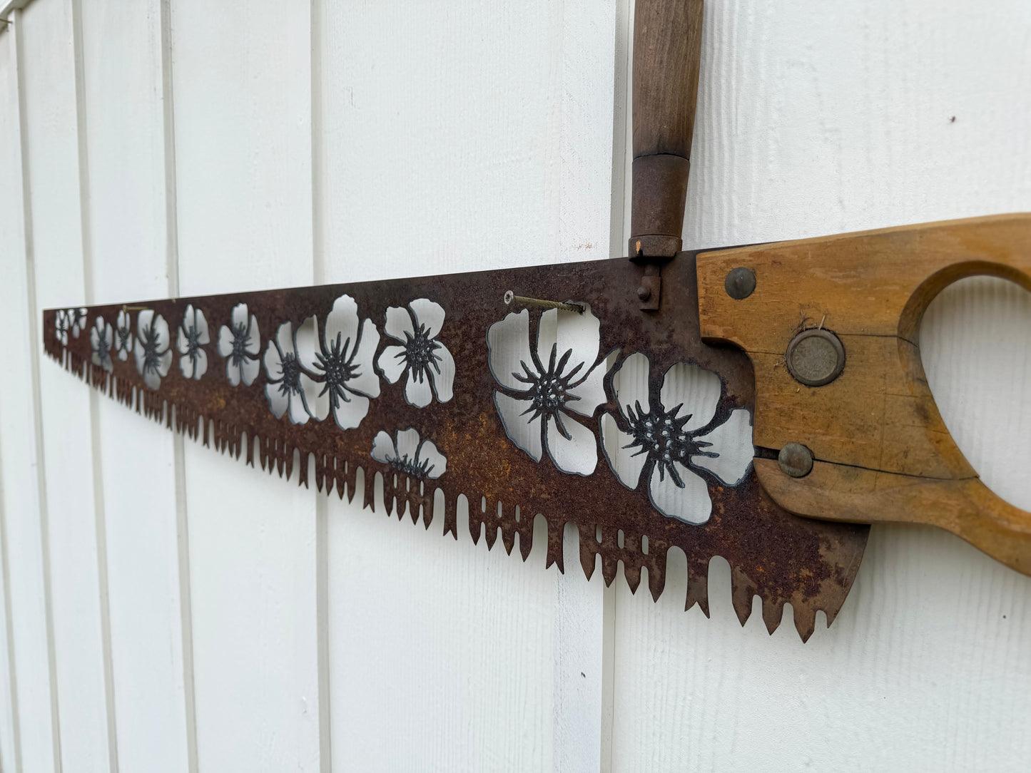 Large Vintage Saw (Floral)