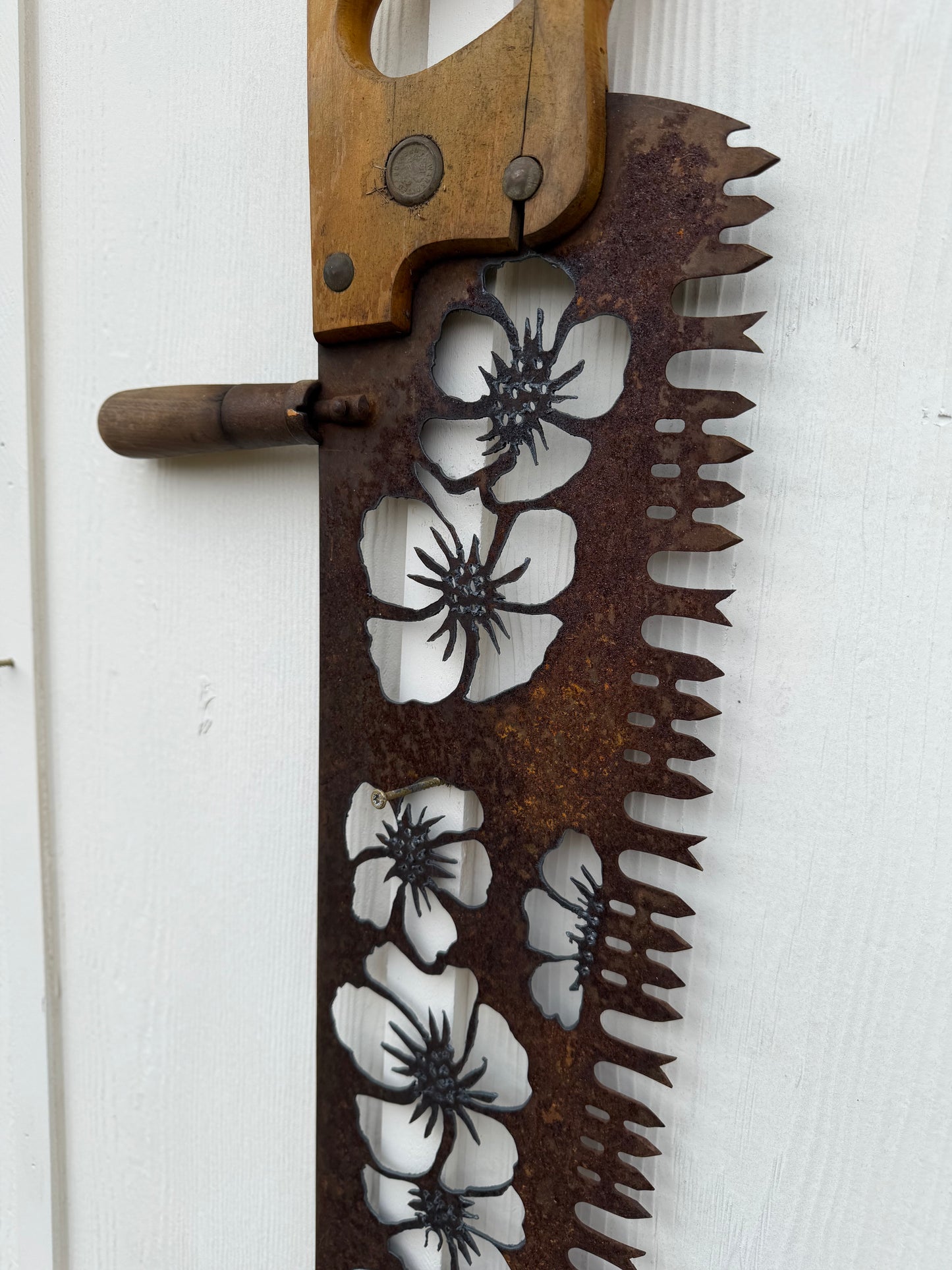 Large Vintage Saw (Floral)