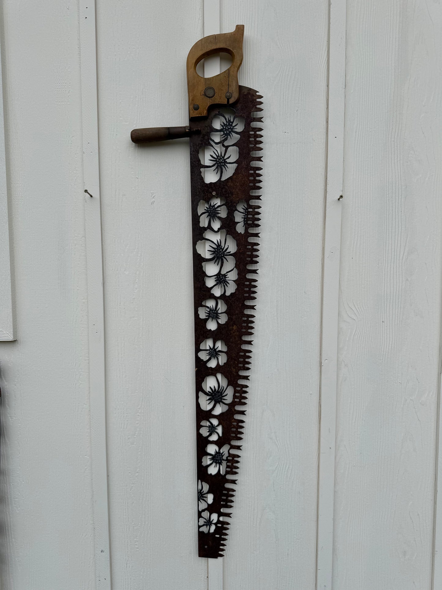 Large Vintage Saw (Floral)