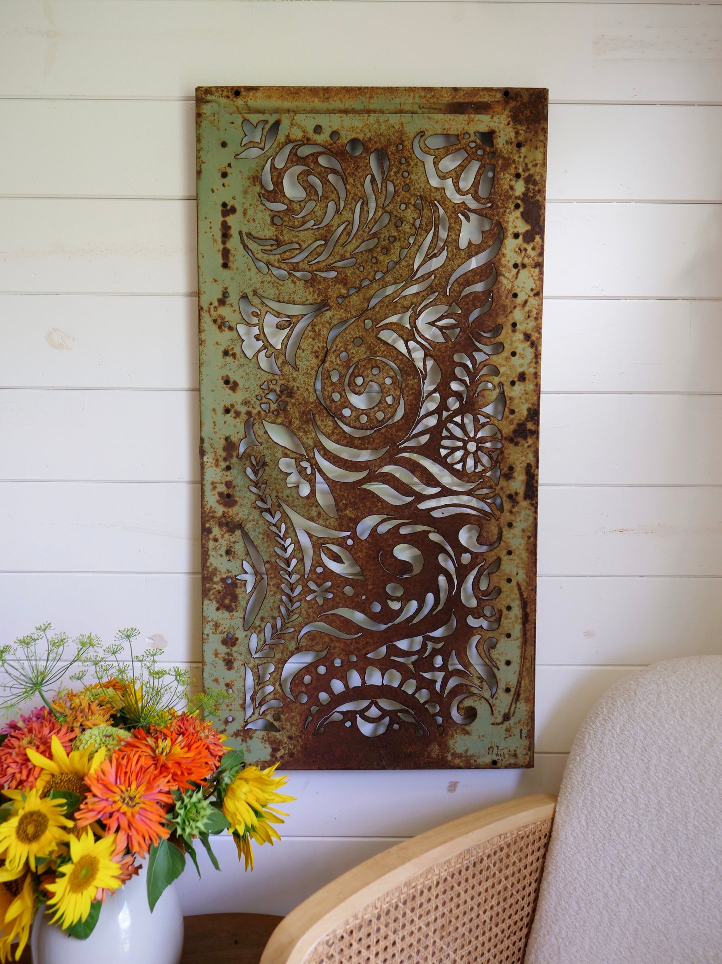 Green Abstract Waves 18.5"36"