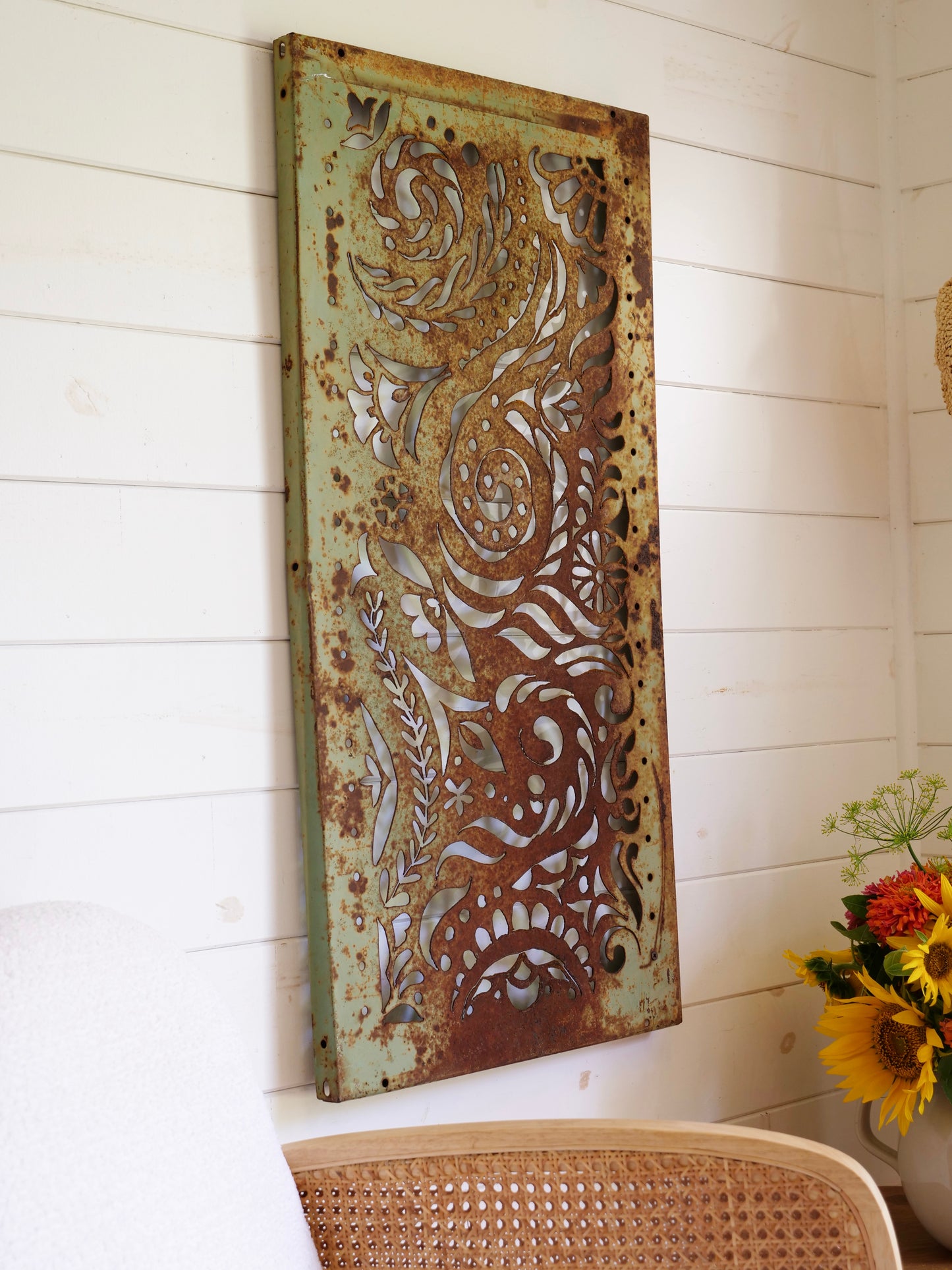 Green Abstract Waves 18.5"36"