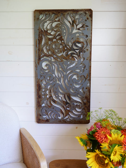 Grey Abstract #3 18.5x36"