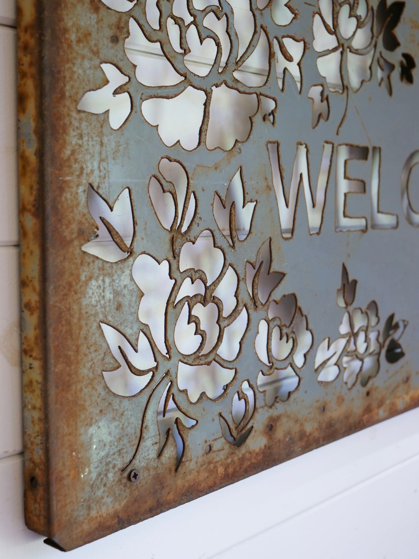 Welcome - Grey 18.5"x36"