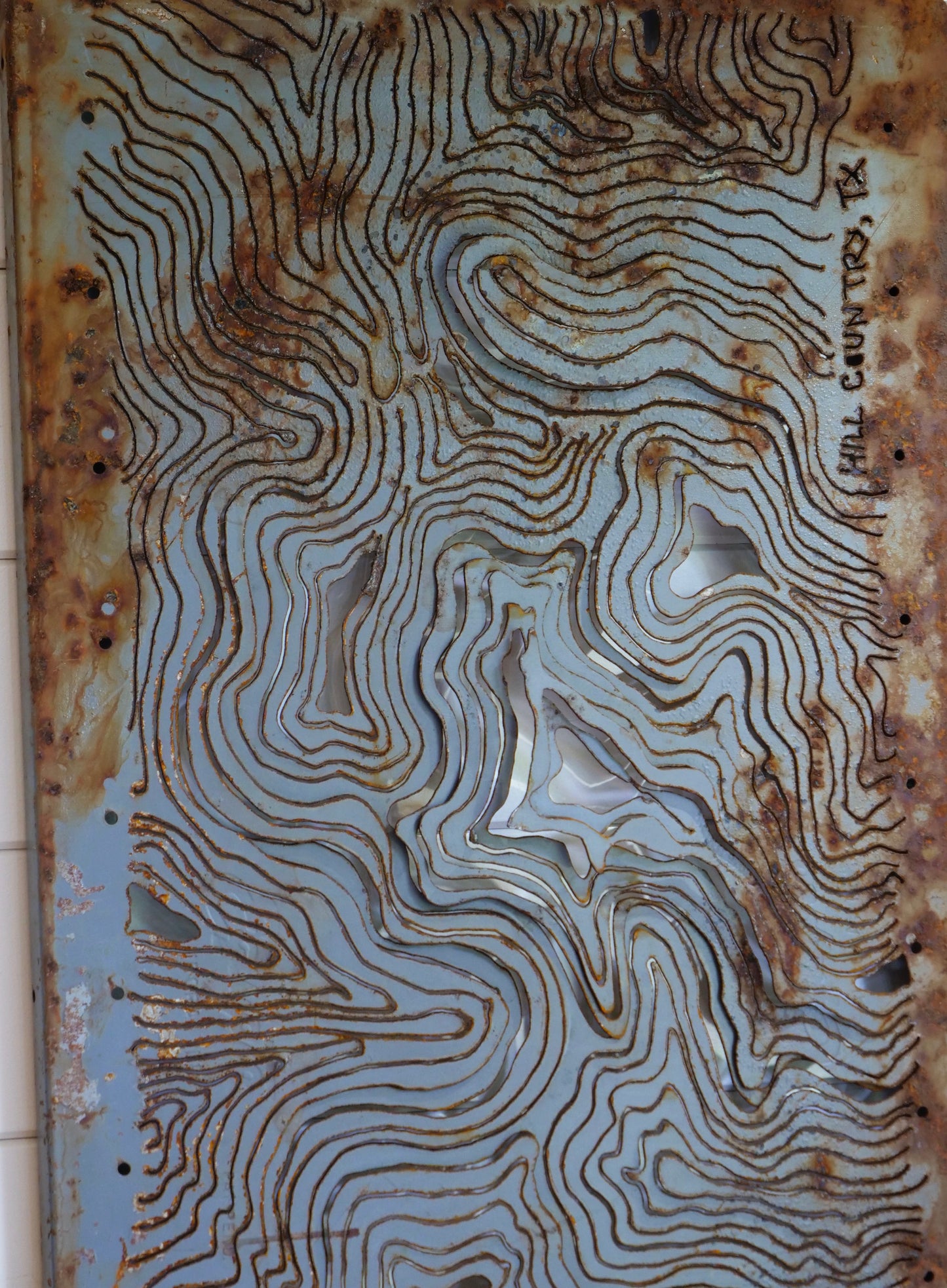 Hill Country Grey Topography 18.5"x36"