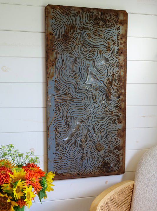 Hill Country Grey Topography 18.5"x36"